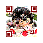 Adding image into QR code - Picture QR code with dog (pets) image, come and create QR code with your image at www.meftc.com now!